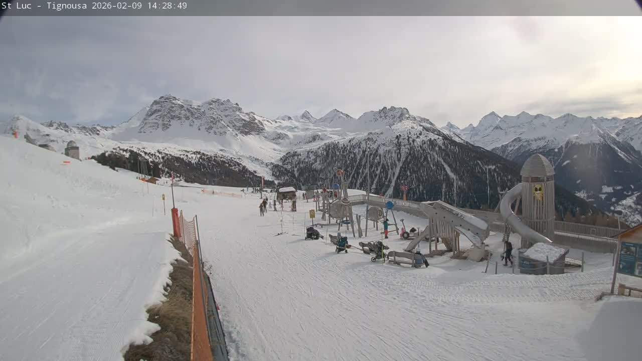 Saint Luc, Tignousa & Swiss Alps View  Live Cam - Anniviers, Sierre, Valais, Switzerland