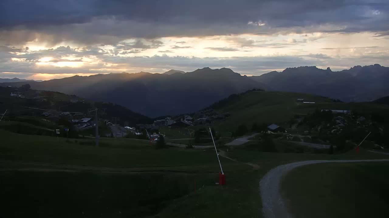 La Plagne Villages from  Bergerie 2184 m View Live Cam -  Bourg-Saint-Maurice, Savoie, Auvergne-Rhône-Alpes, France