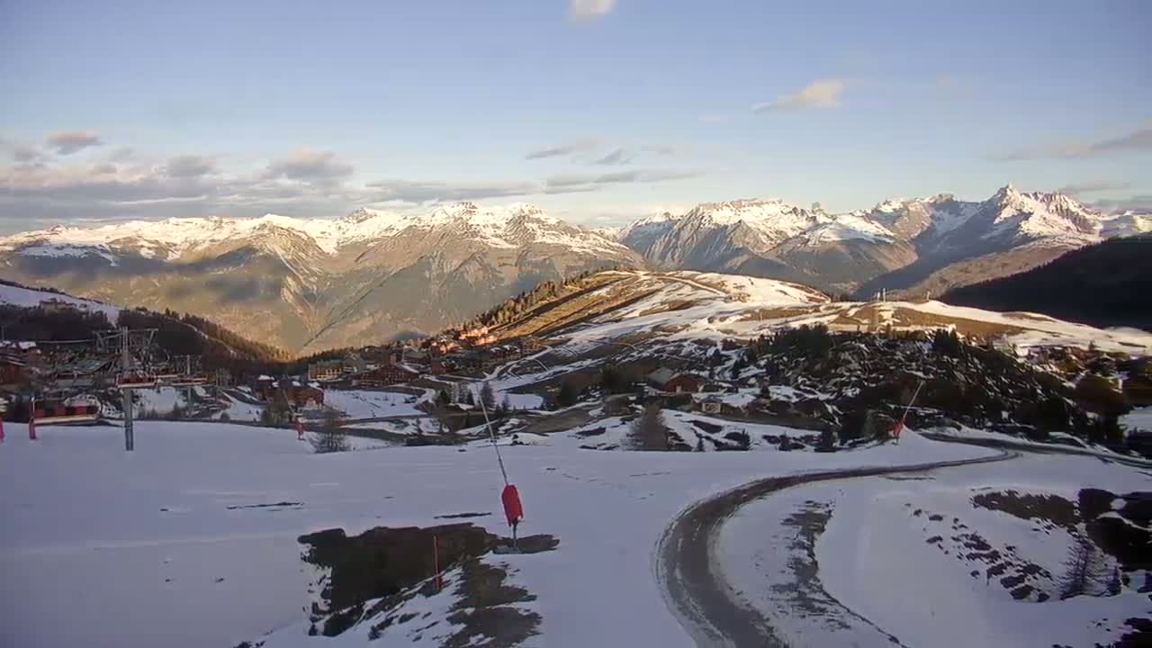 La Plagne Villages from  Bergerie 2184 m View Live Cam -  Bourg-Saint-Maurice, Savoie, Auvergne-Rhône-Alpes, France