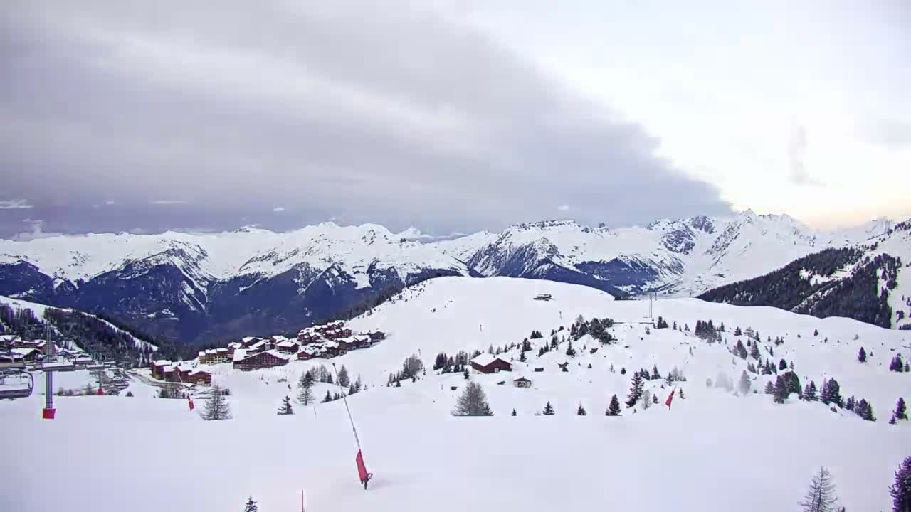 La Plagne Villages from  Bergerie 2184 m View Live Cam -  Bourg-Saint-Maurice, Savoie, Auvergne-Rhône-Alpes, France
