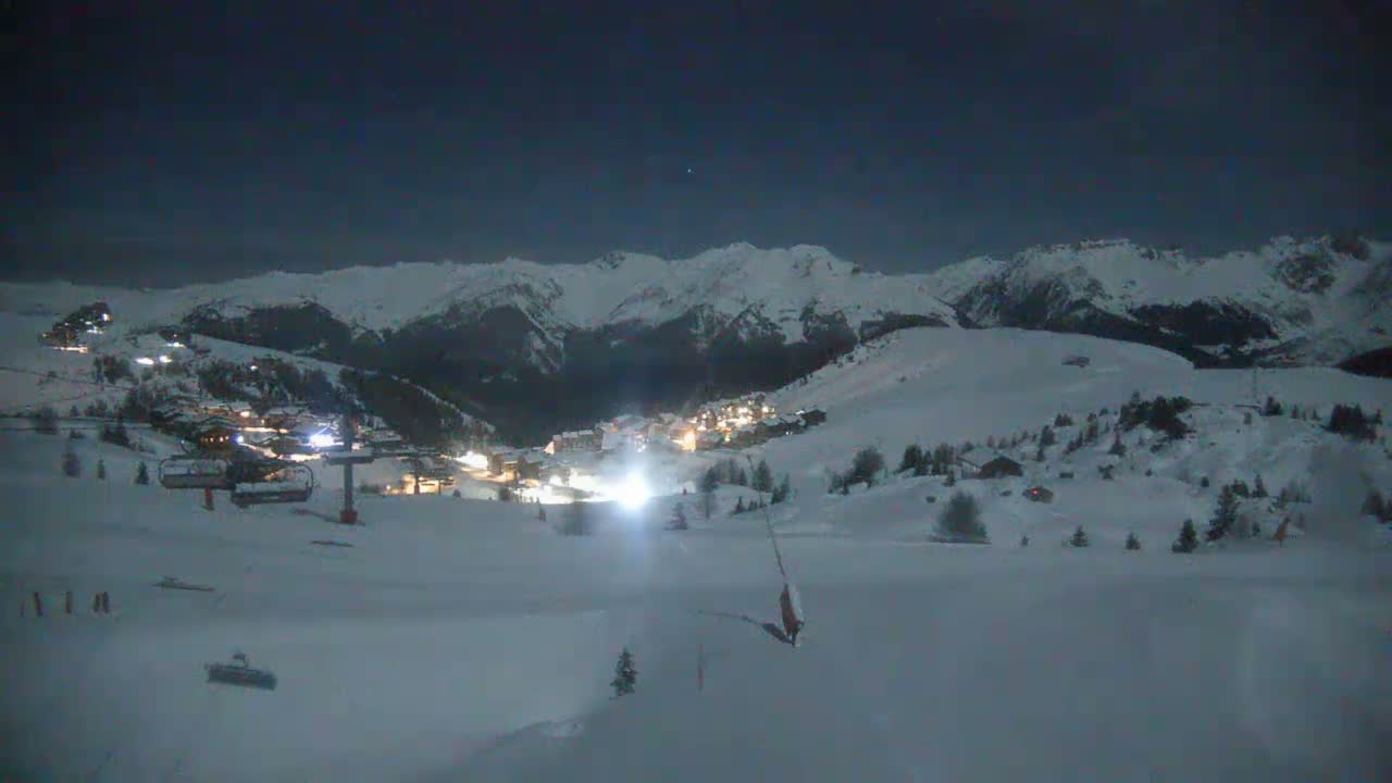 La Plagne Villages from  Bergerie 2184 m View Live Cam -  Bourg-Saint-Maurice, Savoie, Auvergne-Rhône-Alpes, France