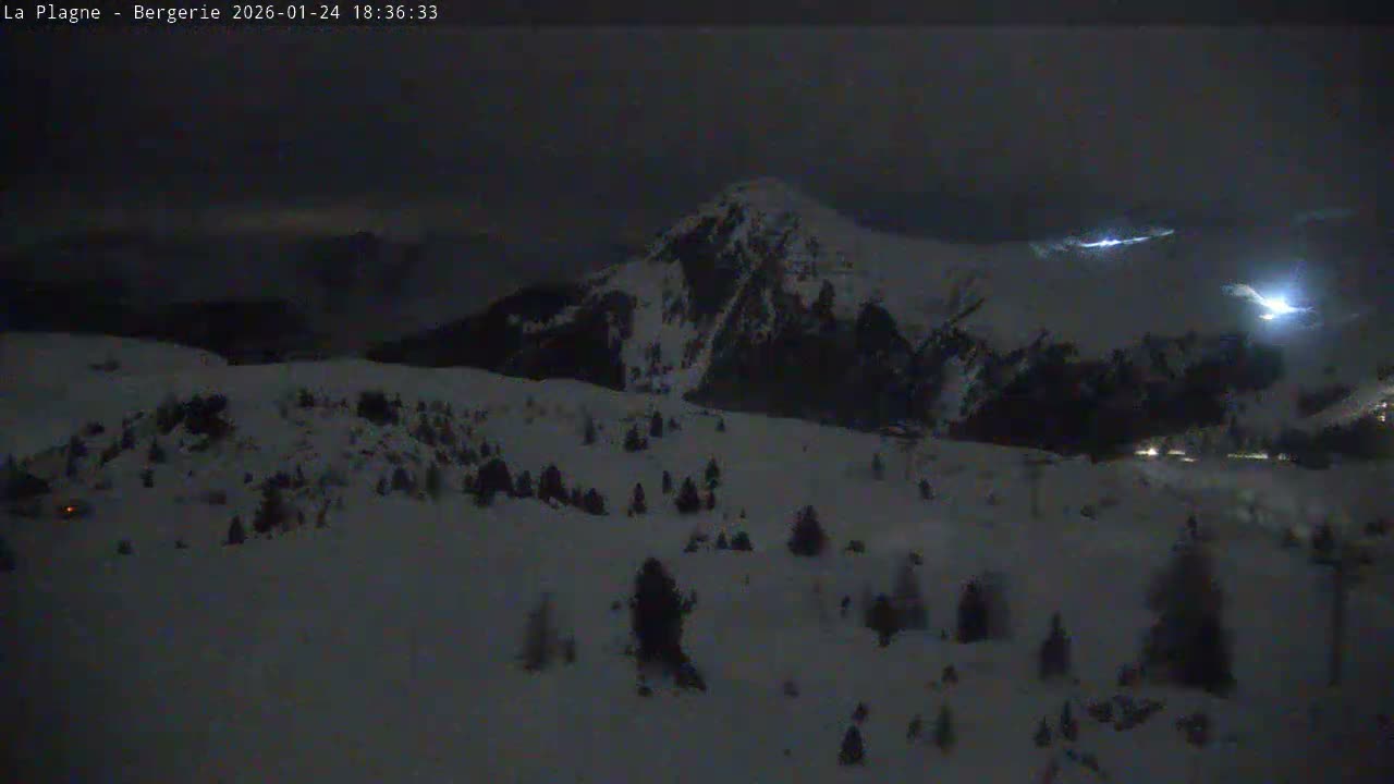 La Plagne Villages from  Bergerie 2184 m View Live Cam -  Bourg-Saint-Maurice, Savoie, Auvergne-Rhône-Alpes, France
