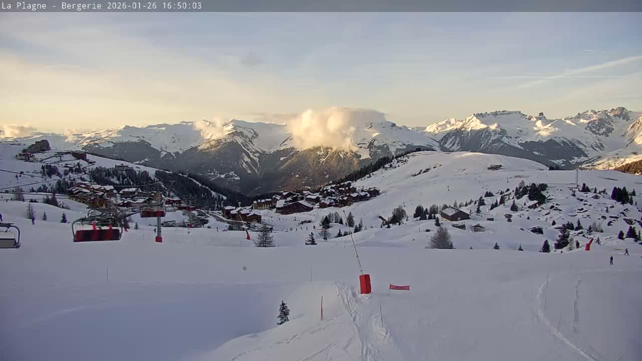 La Plagne Villages from  Bergerie 2184 m View Live Cam -  Bourg-Saint-Maurice, Savoie, Auvergne-Rhône-Alpes, France