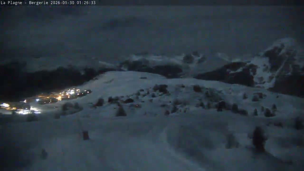 La Plagne Villages from  Bergerie 2184 m View Live Cam -  Bourg-Saint-Maurice, Savoie, Auvergne-Rhône-Alpes, France