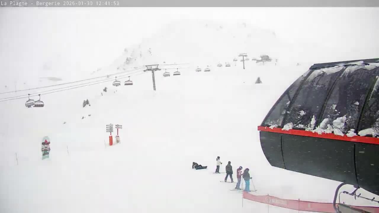 La Plagne Villages from  Bergerie 2184 m View Live Cam -  Bourg-Saint-Maurice, Savoie, Auvergne-Rhône-Alpes, France