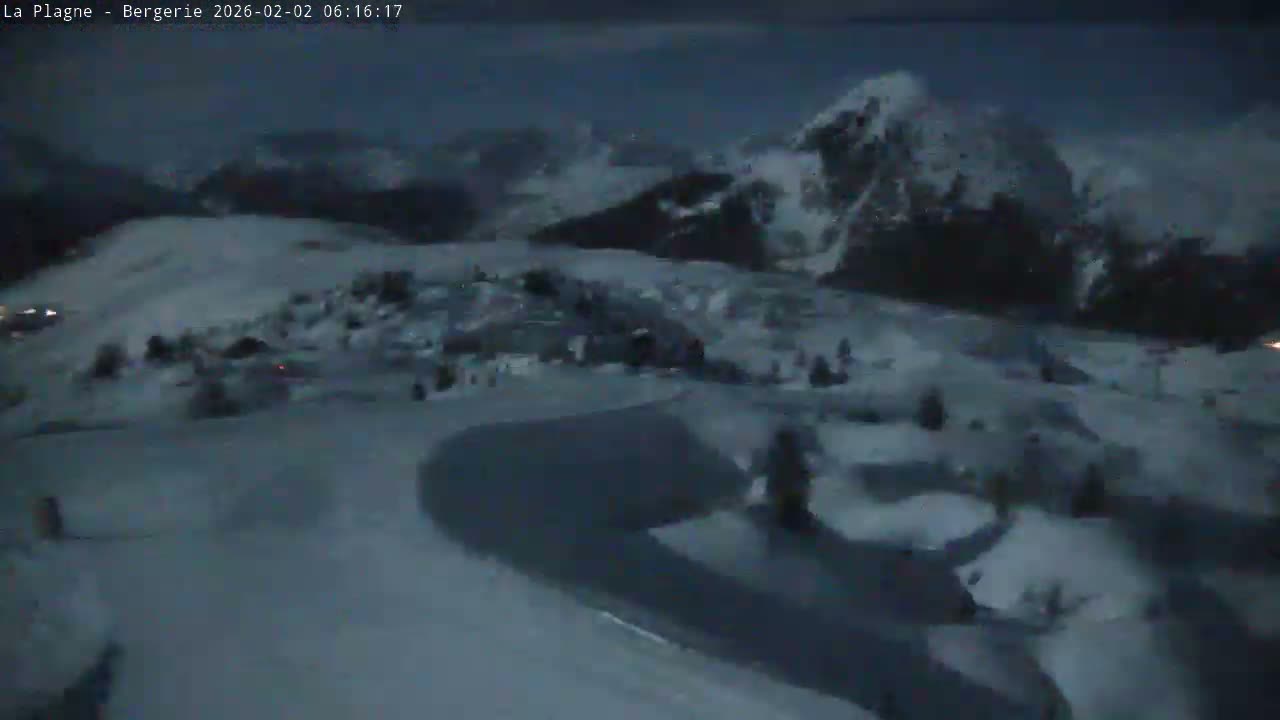 La Plagne Villages from  Bergerie 2184 m View Live Cam -  Bourg-Saint-Maurice, Savoie, Auvergne-Rhône-Alpes, France