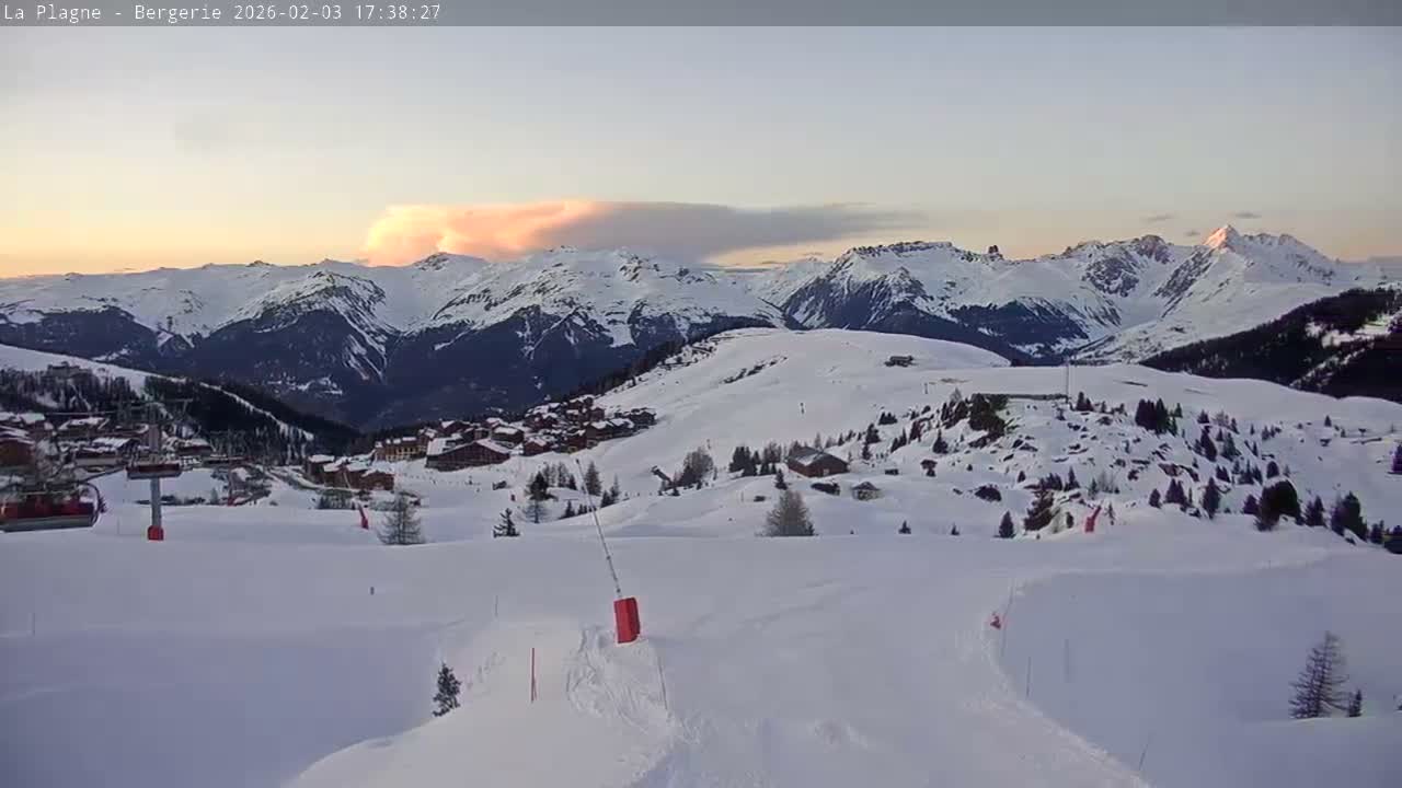 La Plagne Villages from  Bergerie 2184 m View Live Cam -  Bourg-Saint-Maurice, Savoie, Auvergne-Rhône-Alpes, France