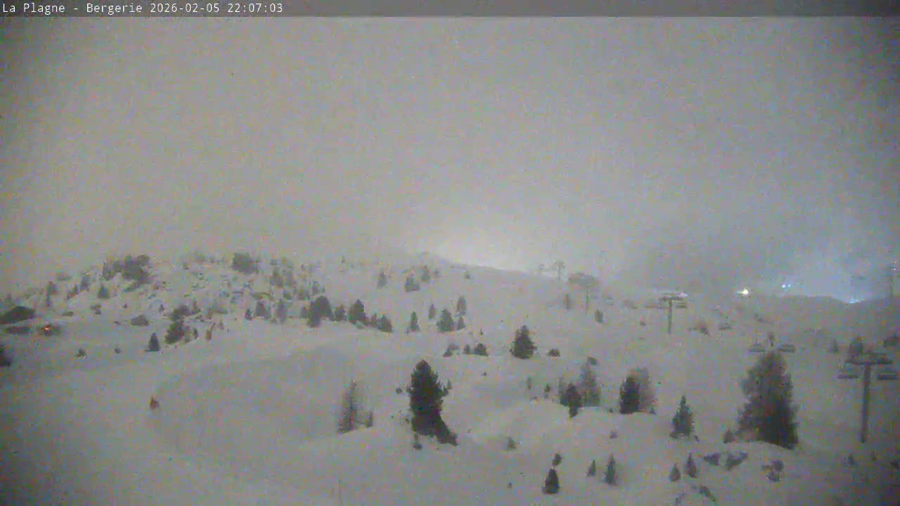 La Plagne Villages from  Bergerie 2184 m View Live Cam -  Bourg-Saint-Maurice, Savoie, Auvergne-Rhône-Alpes, France