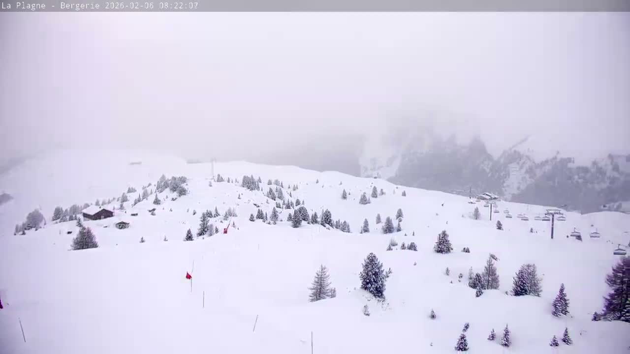 La Plagne Villages from  Bergerie 2184 m View Live Cam -  Bourg-Saint-Maurice, Savoie, Auvergne-Rhône-Alpes, France