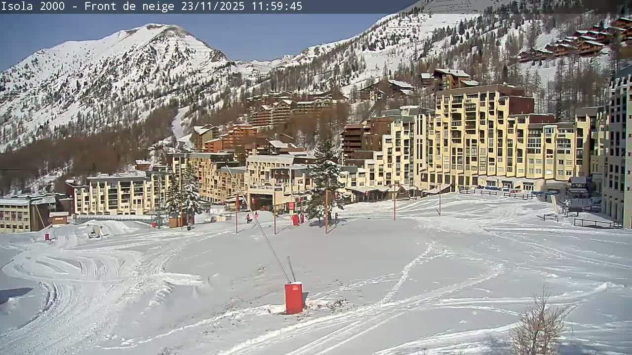 Isola, Isola 2000 Ski Village & Ski Slopes Live Cam - Nice, Alpes-Maritimes, Provence-Alpes-Côte d’Azur, France