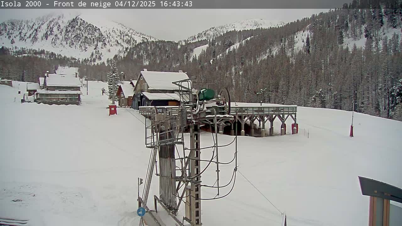 Isola, Isola 2000 Ski Village & Ski Slopes Live Cam - Nice, Alpes-Maritimes, Provence-Alpes-Côte d’Azur, France