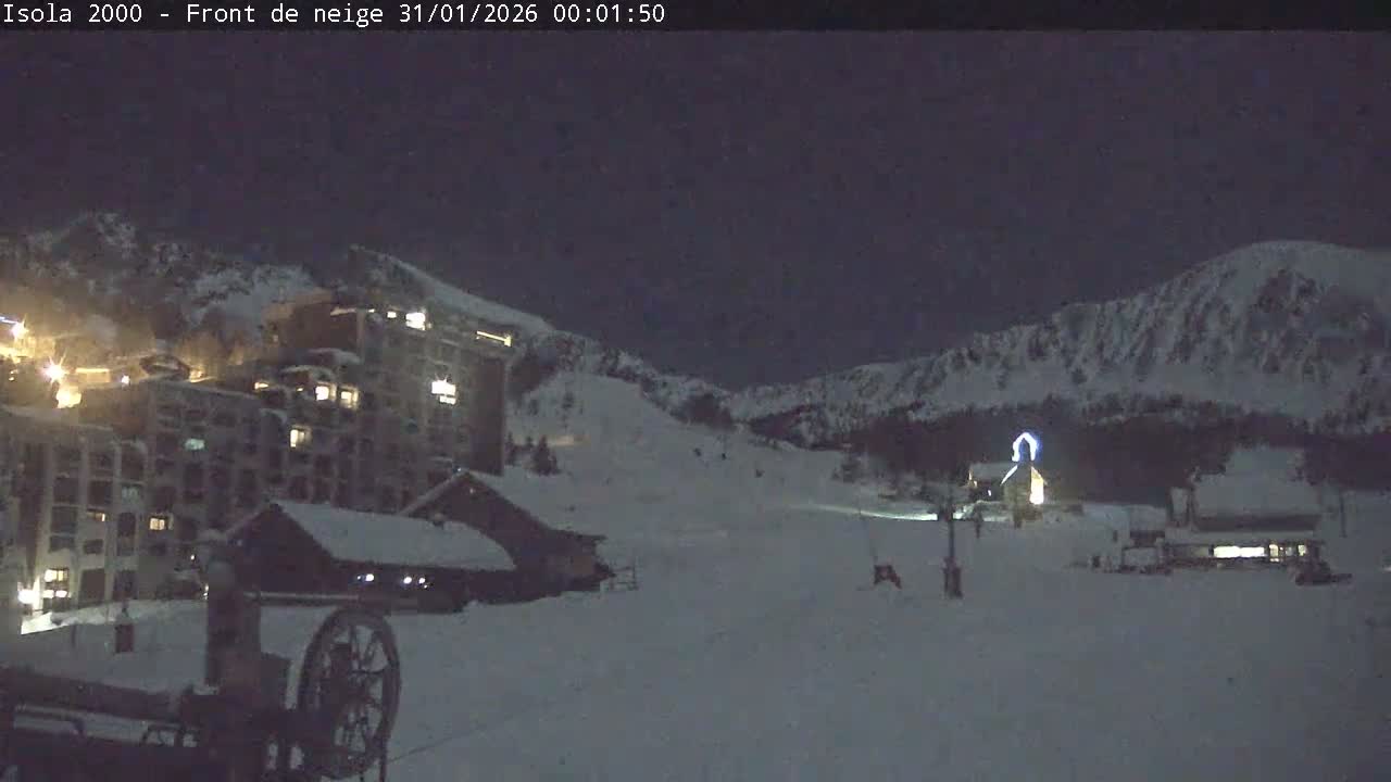Isola, Isola 2000 Ski Village & Ski Slopes Live Cam - Nice, Alpes-Maritimes, Provence-Alpes-Côte d’Azur, France