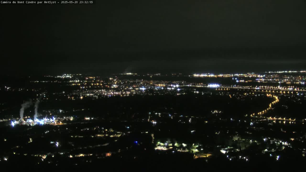 Lyon Skyline from Saint-Cyr-au-Mont-d'Or Mont Cindre Live Cam - Lyon, Métropole de Lyon, Auvergne-Rhône-Alpes, France