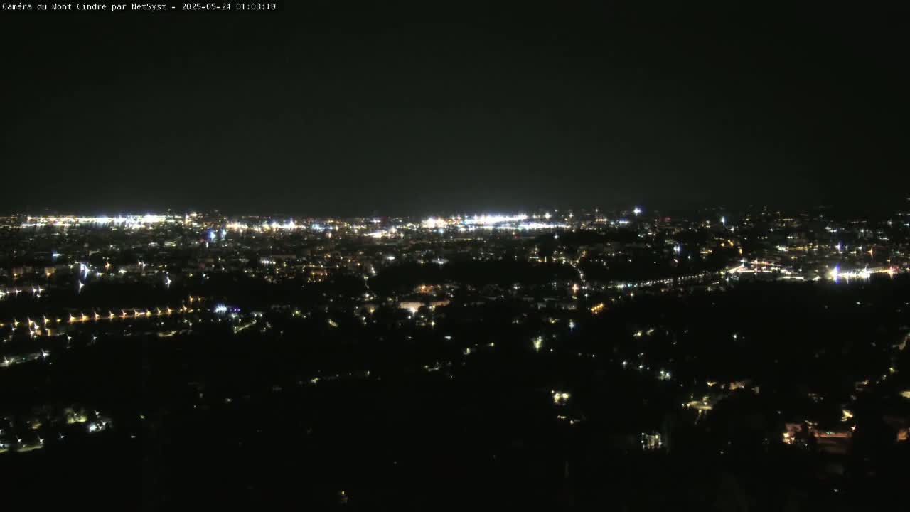 Lyon Skyline from Saint-Cyr-au-Mont-d'Or Mont Cindre Live Cam - Lyon, Métropole de Lyon, Auvergne-Rhône-Alpes, France