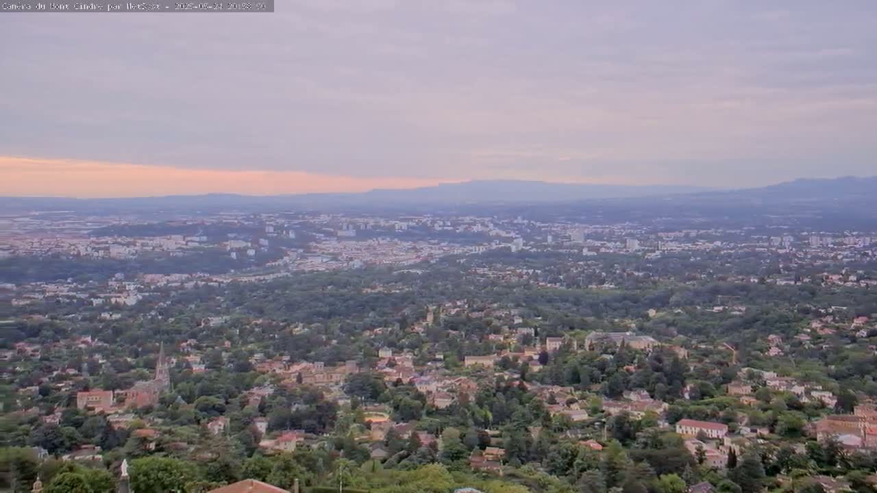 Lyon Skyline from Saint-Cyr-au-Mont-d'Or Mont Cindre Live Cam - Lyon, Métropole de Lyon, Auvergne-Rhône-Alpes, France