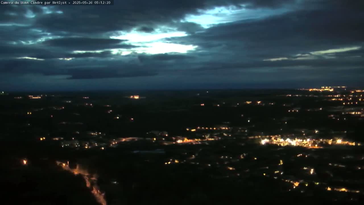 Lyon Skyline from Saint-Cyr-au-Mont-d'Or Mont Cindre Live Cam - Lyon, Métropole de Lyon, Auvergne-Rhône-Alpes, France