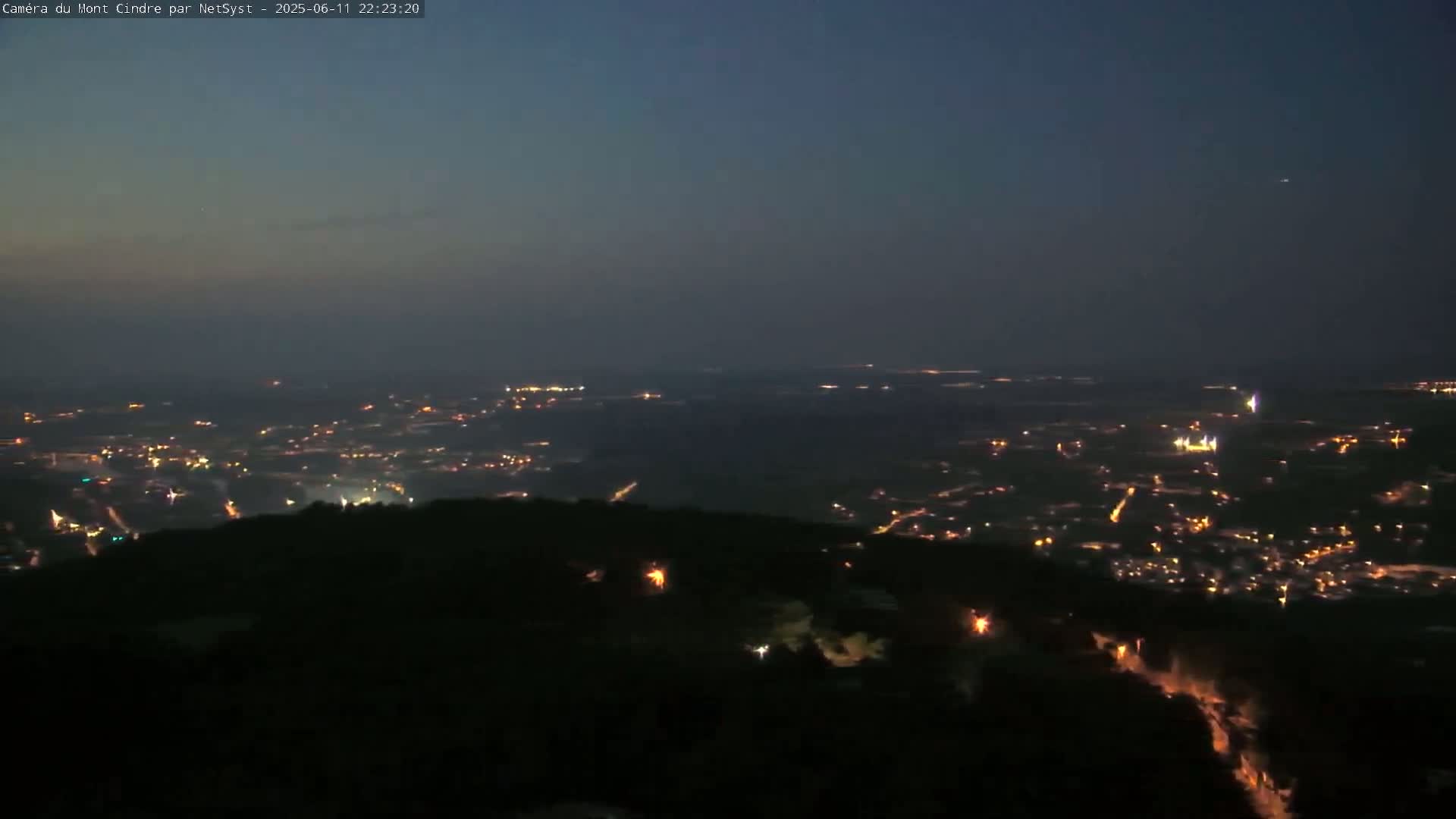 Lyon Skyline from Saint-Cyr-au-Mont-d'Or Mont Cindre Live Cam - Lyon, Métropole de Lyon, Auvergne-Rhône-Alpes, France