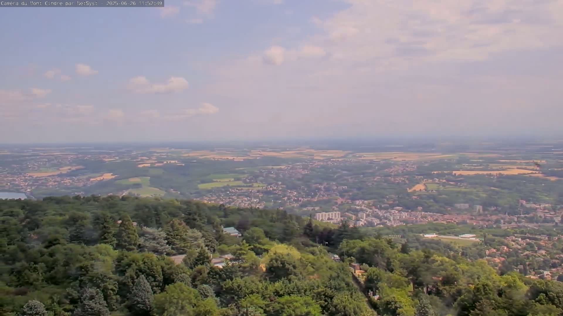 Lyon Skyline from Saint-Cyr-au-Mont-d'Or Mont Cindre Live Cam - Lyon, Métropole de Lyon, Auvergne-Rhône-Alpes, France