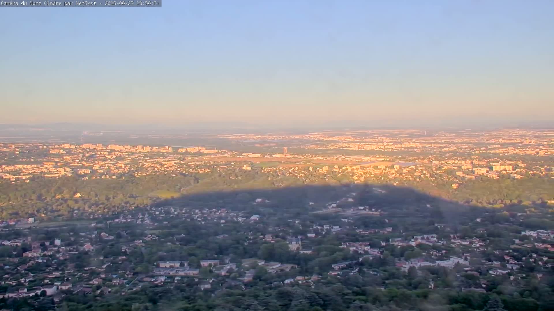 Lyon Skyline from Saint-Cyr-au-Mont-d'Or Mont Cindre Live Cam - Lyon, Métropole de Lyon, Auvergne-Rhône-Alpes, France
