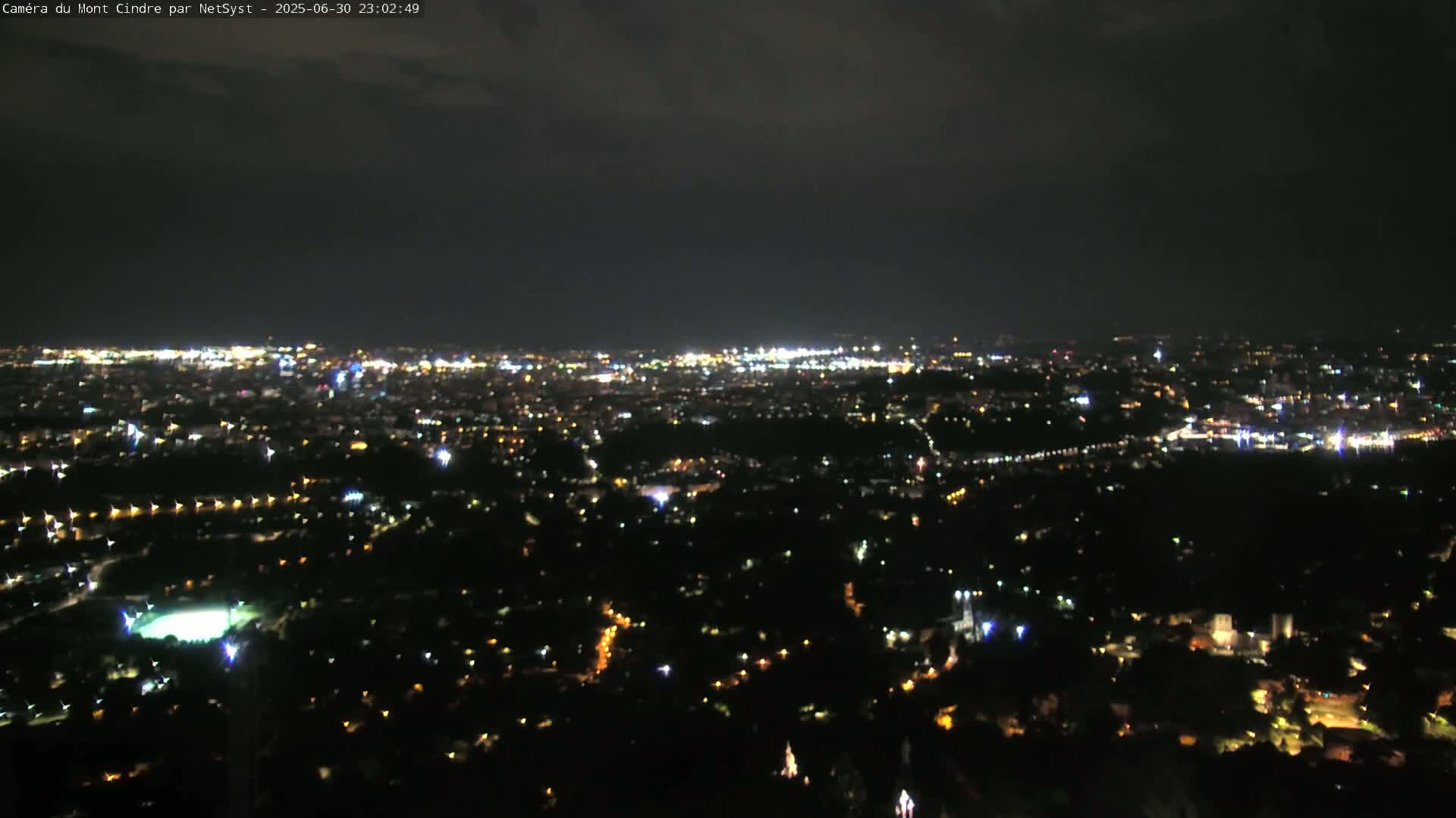 Lyon Skyline from Saint-Cyr-au-Mont-d'Or Mont Cindre Live Cam - Lyon, Métropole de Lyon, Auvergne-Rhône-Alpes, France