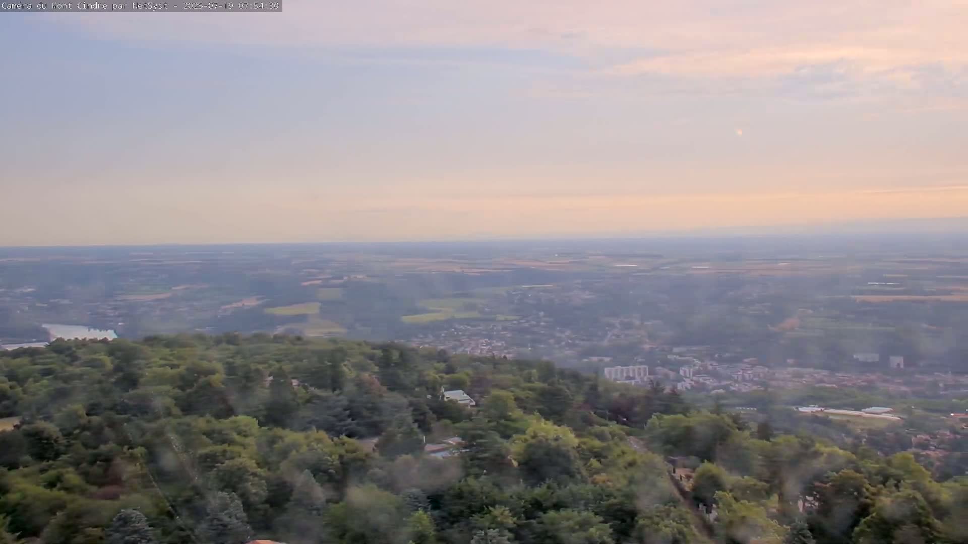 Lyon Skyline from Saint-Cyr-au-Mont-d'Or Mont Cindre Live Cam - Lyon, Métropole de Lyon, Auvergne-Rhône-Alpes, France