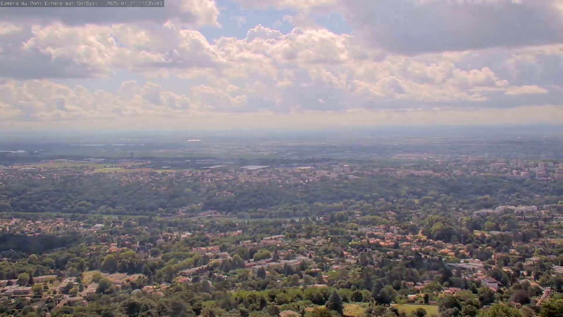 Lyon Skyline from Saint-Cyr-au-Mont-d'Or Mont Cindre Live Cam - Lyon, Métropole de Lyon, Auvergne-Rhône-Alpes, France