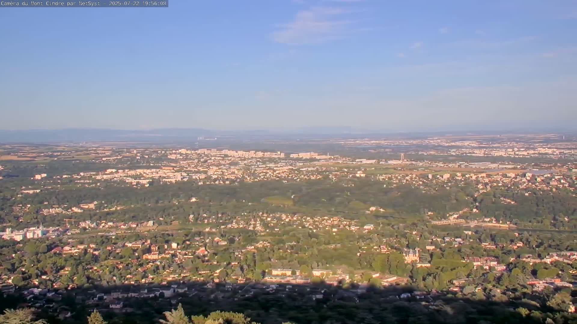 Lyon Skyline from Saint-Cyr-au-Mont-d'Or Mont Cindre Live Cam - Lyon, Métropole de Lyon, Auvergne-Rhône-Alpes, France