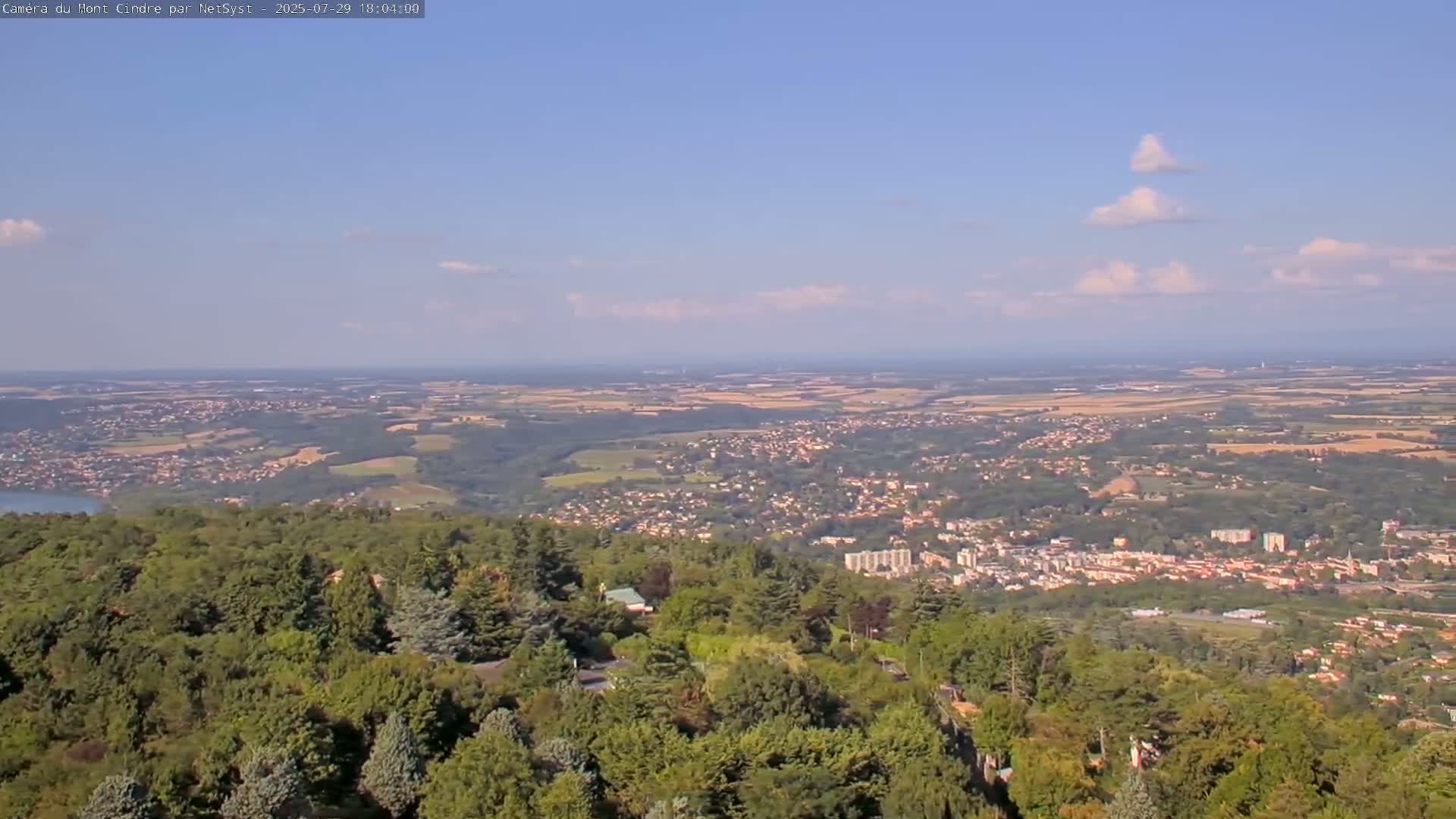 Lyon Skyline from Saint-Cyr-au-Mont-d'Or Mont Cindre Live Cam - Lyon, Métropole de Lyon, Auvergne-Rhône-Alpes, France