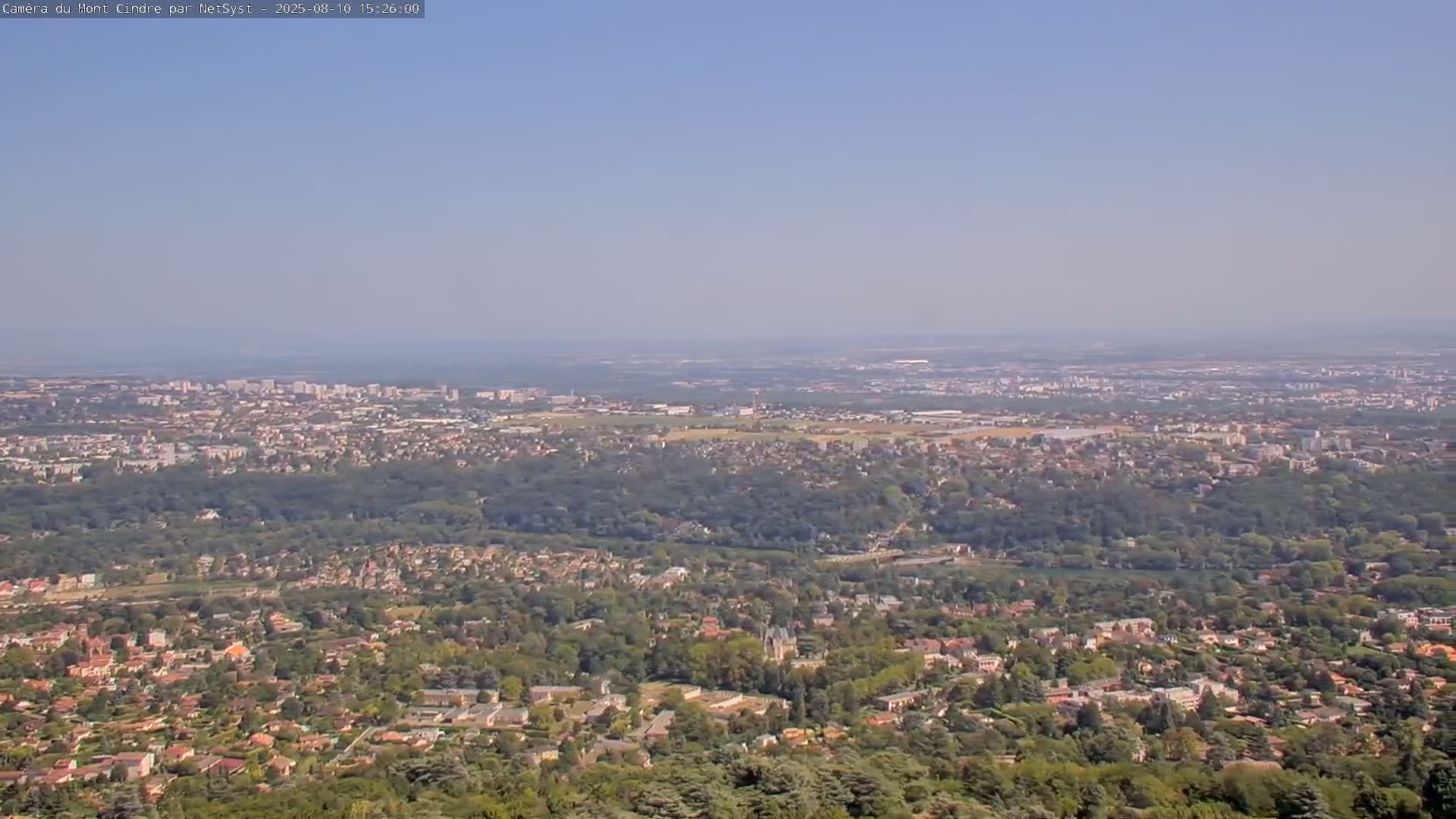 Lyon Skyline from Saint-Cyr-au-Mont-d'Or Mont Cindre Live Cam - Lyon, Métropole de Lyon, Auvergne-Rhône-Alpes, France