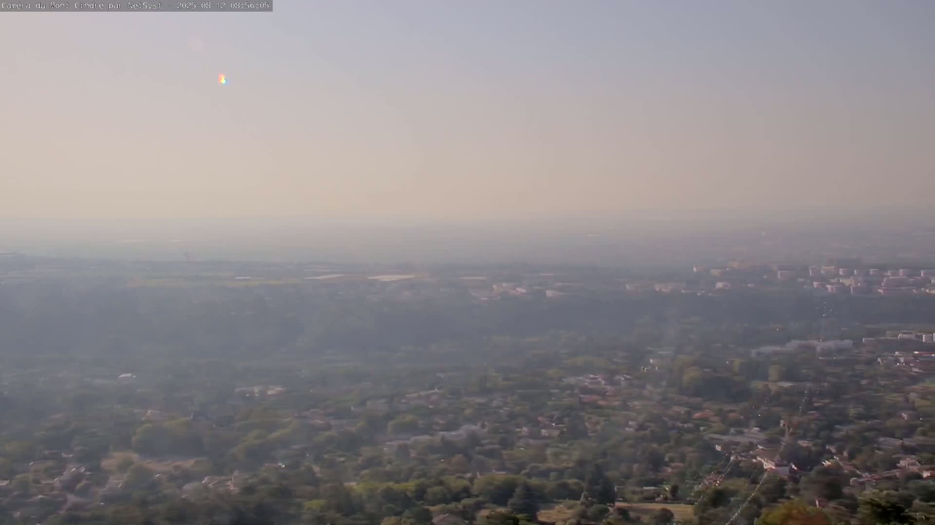 Lyon Skyline from Saint-Cyr-au-Mont-d'Or Mont Cindre Live Cam - Lyon, Métropole de Lyon, Auvergne-Rhône-Alpes, France