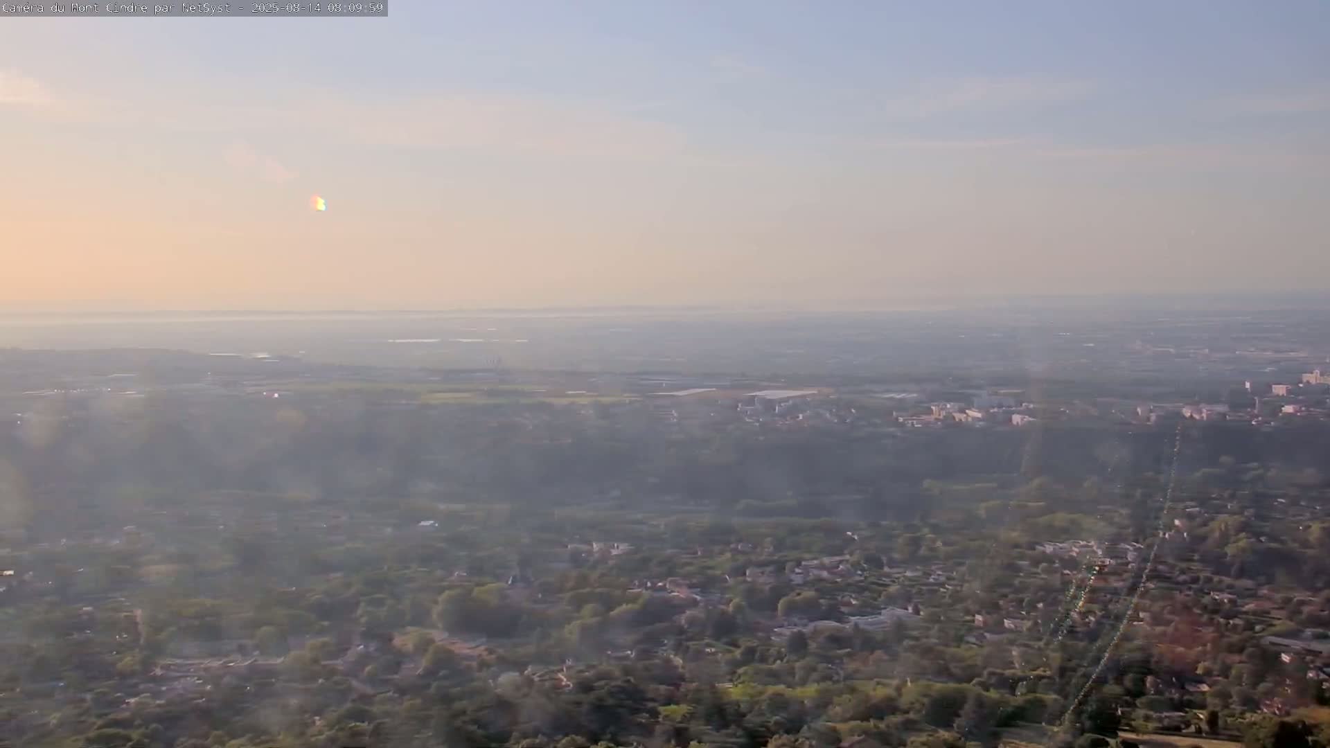 Lyon Skyline from Saint-Cyr-au-Mont-d'Or Mont Cindre Live Cam - Lyon, Métropole de Lyon, Auvergne-Rhône-Alpes, France