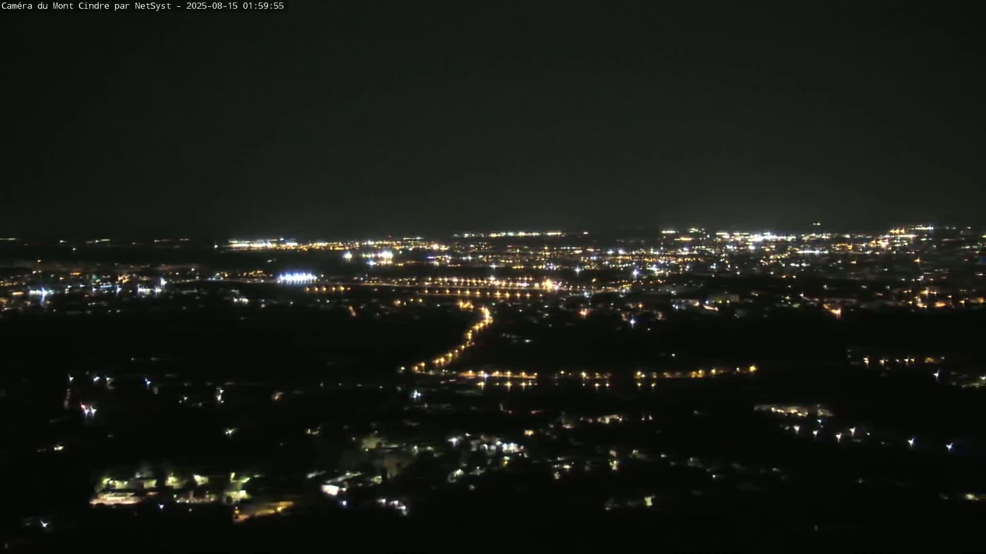 Lyon Skyline from Saint-Cyr-au-Mont-d'Or Mont Cindre Live Cam - Lyon, Métropole de Lyon, Auvergne-Rhône-Alpes, France
