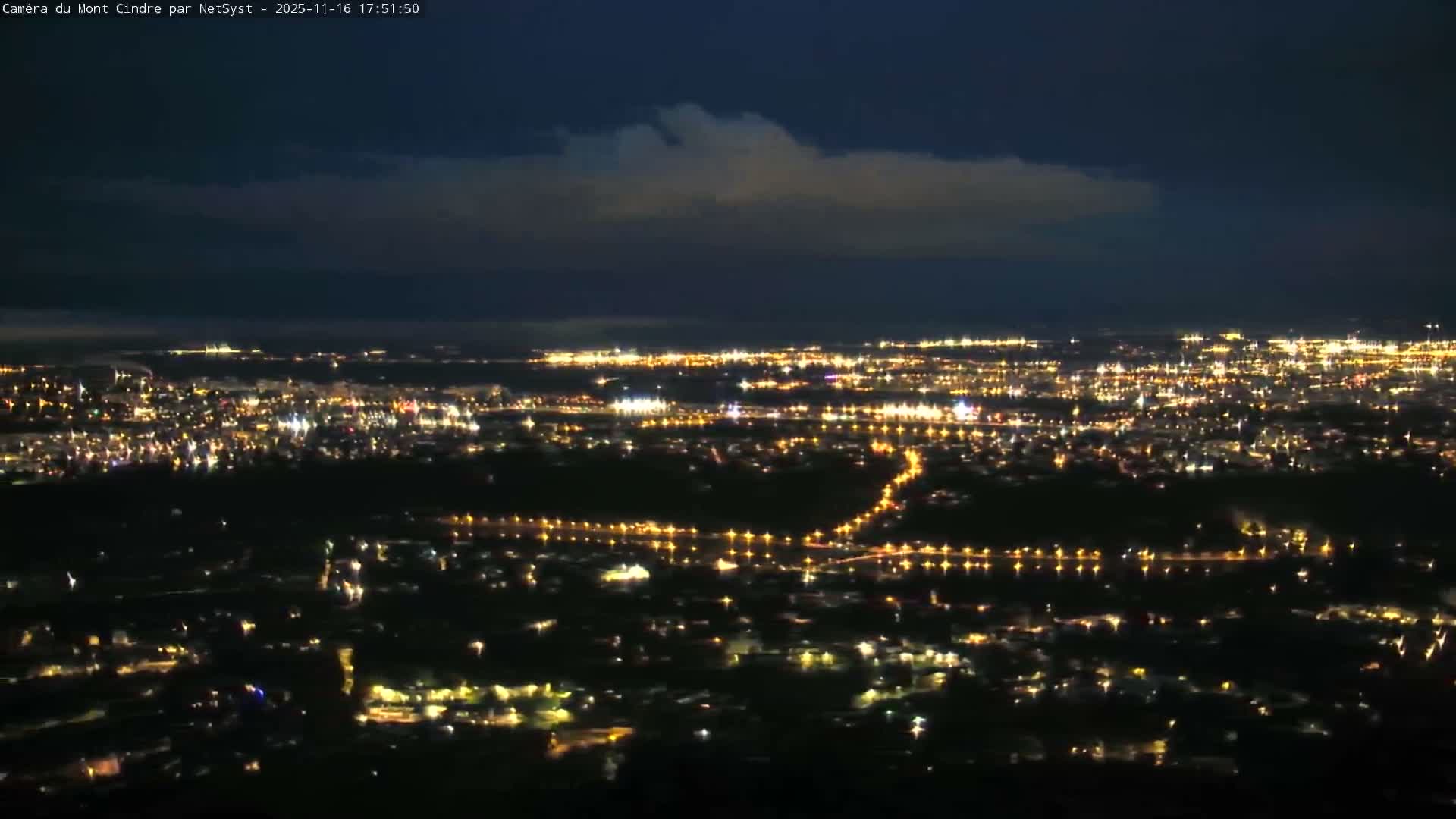 Lyon Skyline from Saint-Cyr-au-Mont-d'Or Mont Cindre Live Cam - Lyon, Métropole de Lyon, Auvergne-Rhône-Alpes, France