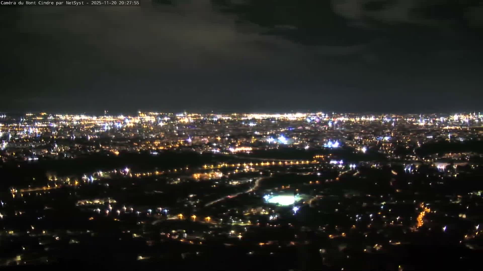 Lyon Skyline from Saint-Cyr-au-Mont-d'Or Mont Cindre Live Cam - Lyon, Métropole de Lyon, Auvergne-Rhône-Alpes, France