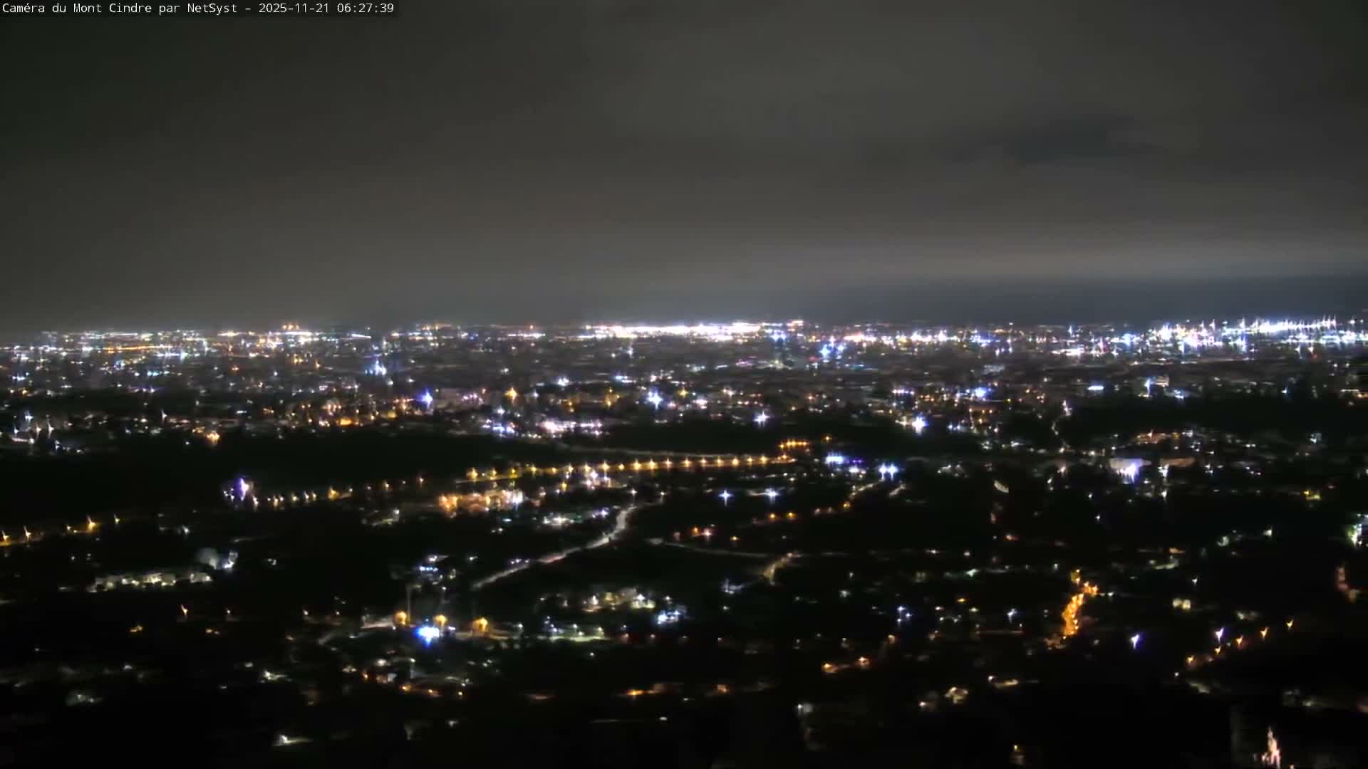 Lyon Skyline from Saint-Cyr-au-Mont-d'Or Mont Cindre Live Cam - Lyon, Métropole de Lyon, Auvergne-Rhône-Alpes, France