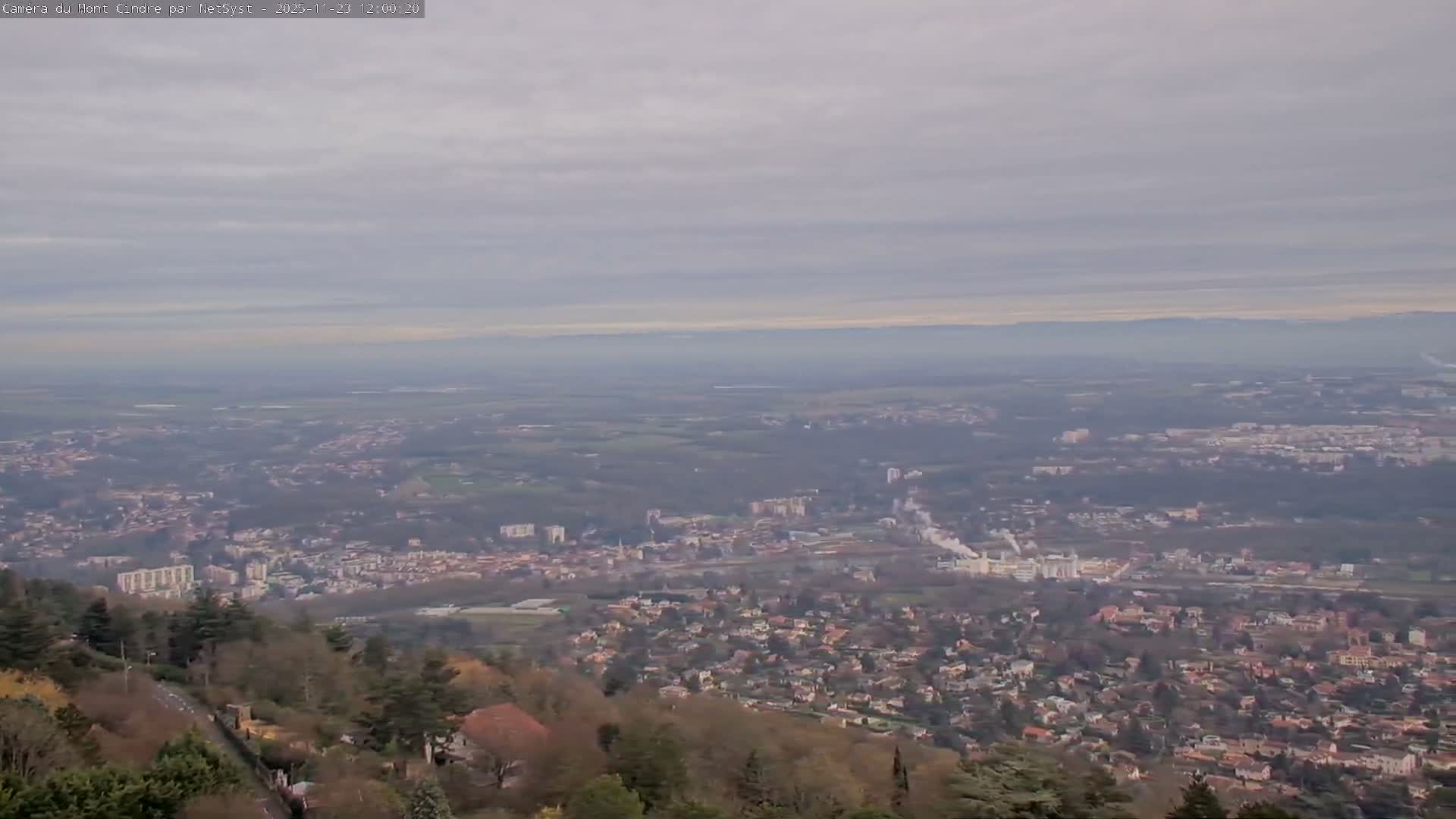 Lyon Skyline from Saint-Cyr-au-Mont-d'Or Mont Cindre Live Cam - Lyon, Métropole de Lyon, Auvergne-Rhône-Alpes, France