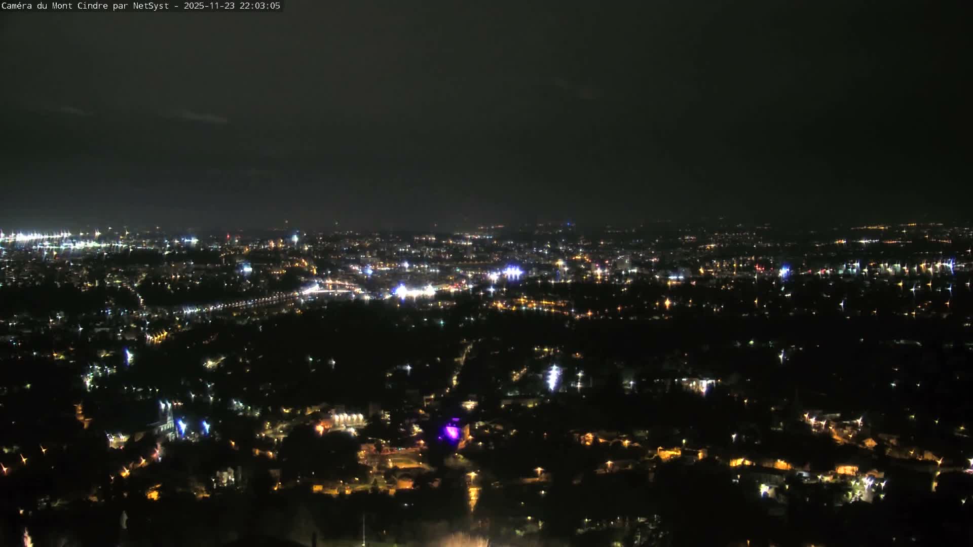 Lyon Skyline from Saint-Cyr-au-Mont-d'Or Mont Cindre Live Cam - Lyon, Métropole de Lyon, Auvergne-Rhône-Alpes, France