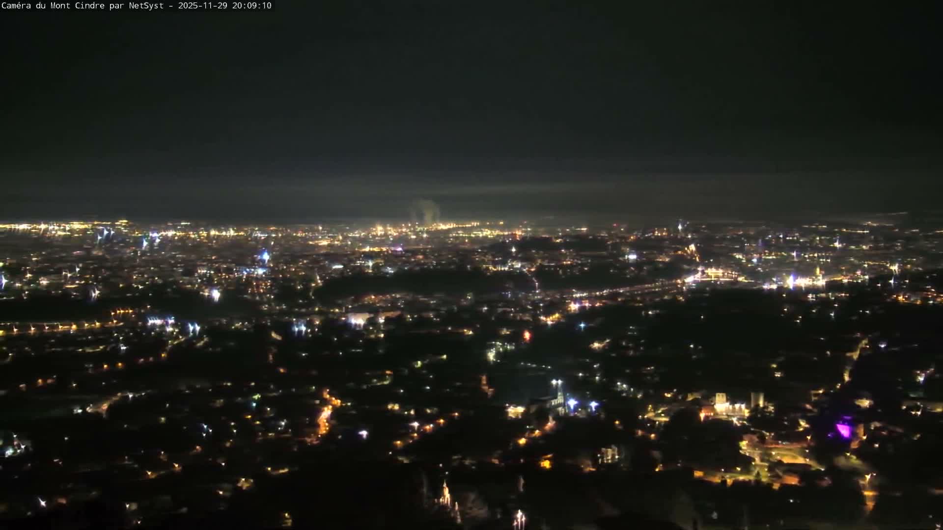 Lyon Skyline from Saint-Cyr-au-Mont-d'Or Mont Cindre Live Cam - Lyon, Métropole de Lyon, Auvergne-Rhône-Alpes, France