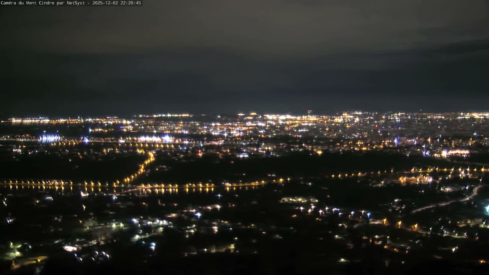 Lyon Skyline from Saint-Cyr-au-Mont-d'Or Mont Cindre Live Cam - Lyon, Métropole de Lyon, Auvergne-Rhône-Alpes, France