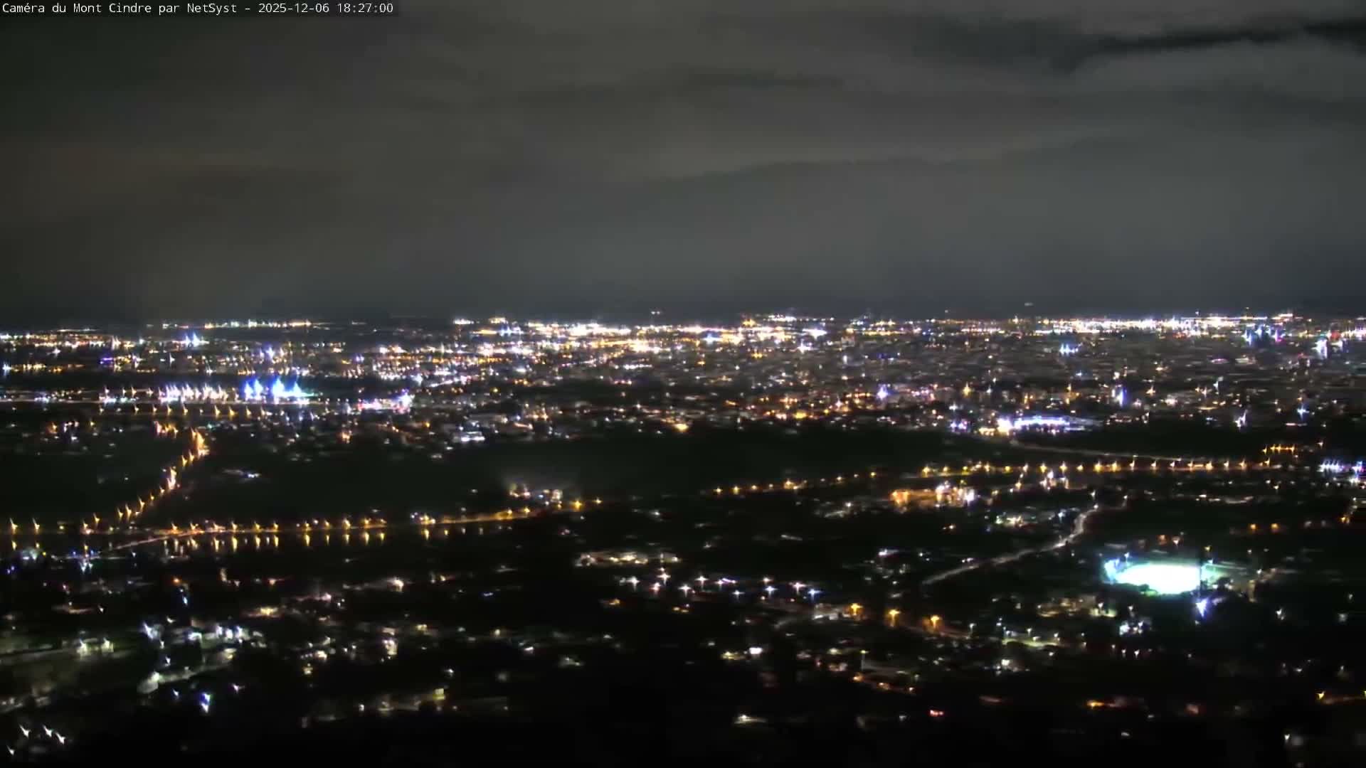 Lyon Skyline from Saint-Cyr-au-Mont-d'Or Mont Cindre Live Cam - Lyon, Métropole de Lyon, Auvergne-Rhône-Alpes, France