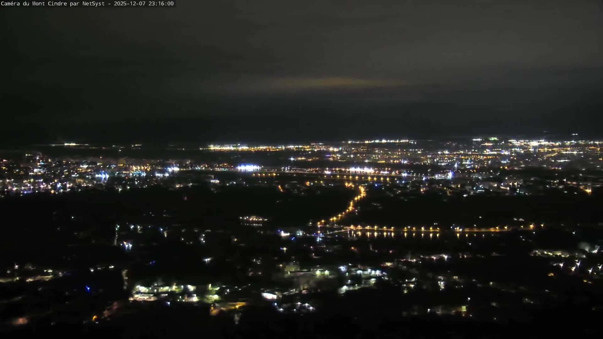 Lyon Skyline from Saint-Cyr-au-Mont-d'Or Mont Cindre Live Cam - Lyon, Métropole de Lyon, Auvergne-Rhône-Alpes, France