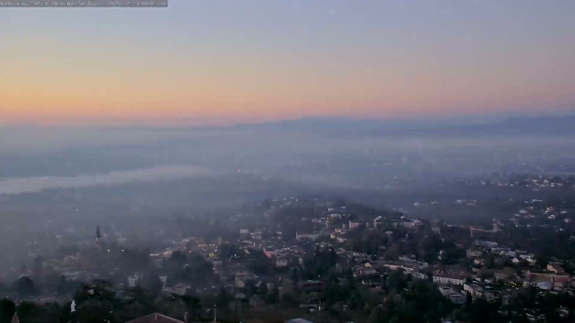 Lyon Skyline from Saint-Cyr-au-Mont-d'Or Mont Cindre Live Cam - Lyon, Métropole de Lyon, Auvergne-Rhône-Alpes, France