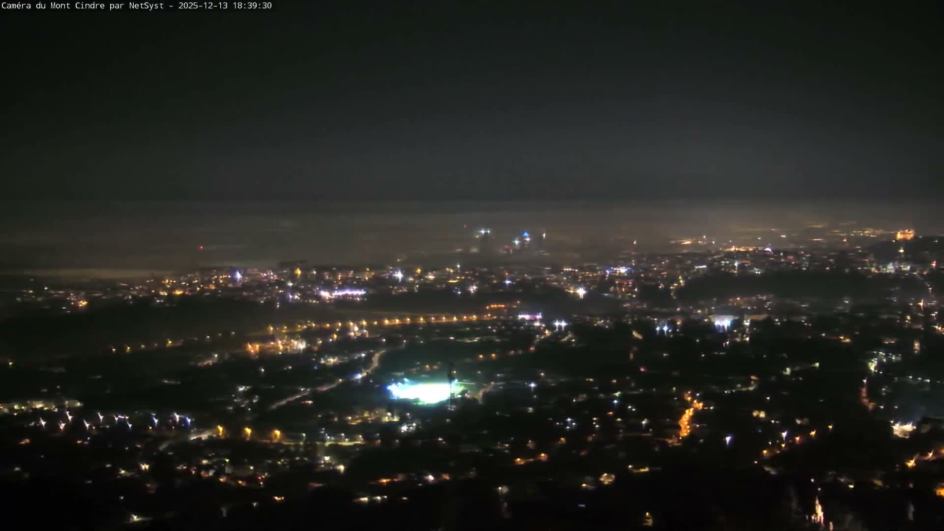 Lyon Skyline from Saint-Cyr-au-Mont-d'Or Mont Cindre Live Cam - Lyon, Métropole de Lyon, Auvergne-Rhône-Alpes, France