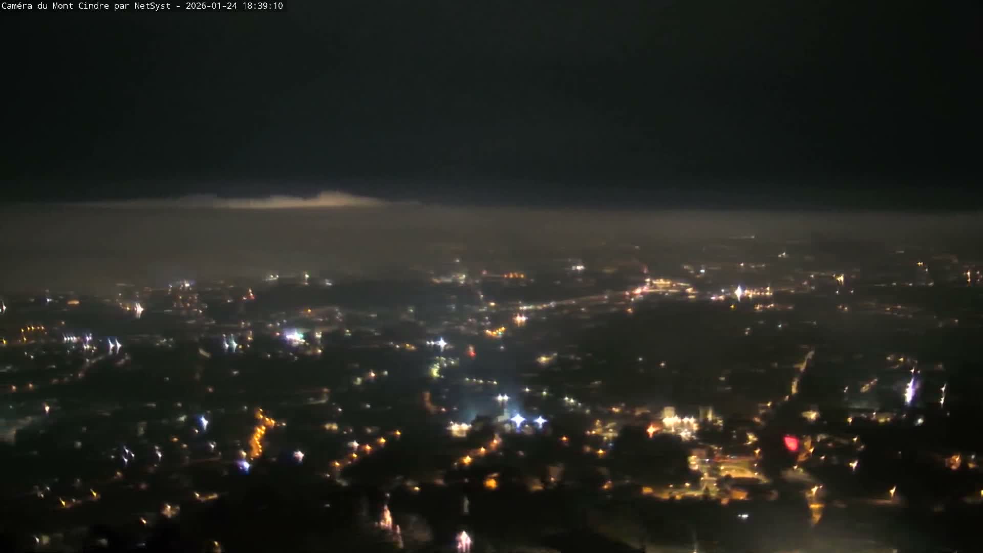 Lyon Skyline from Saint-Cyr-au-Mont-d'Or Mont Cindre Live Cam - Lyon, Métropole de Lyon, Auvergne-Rhône-Alpes, France