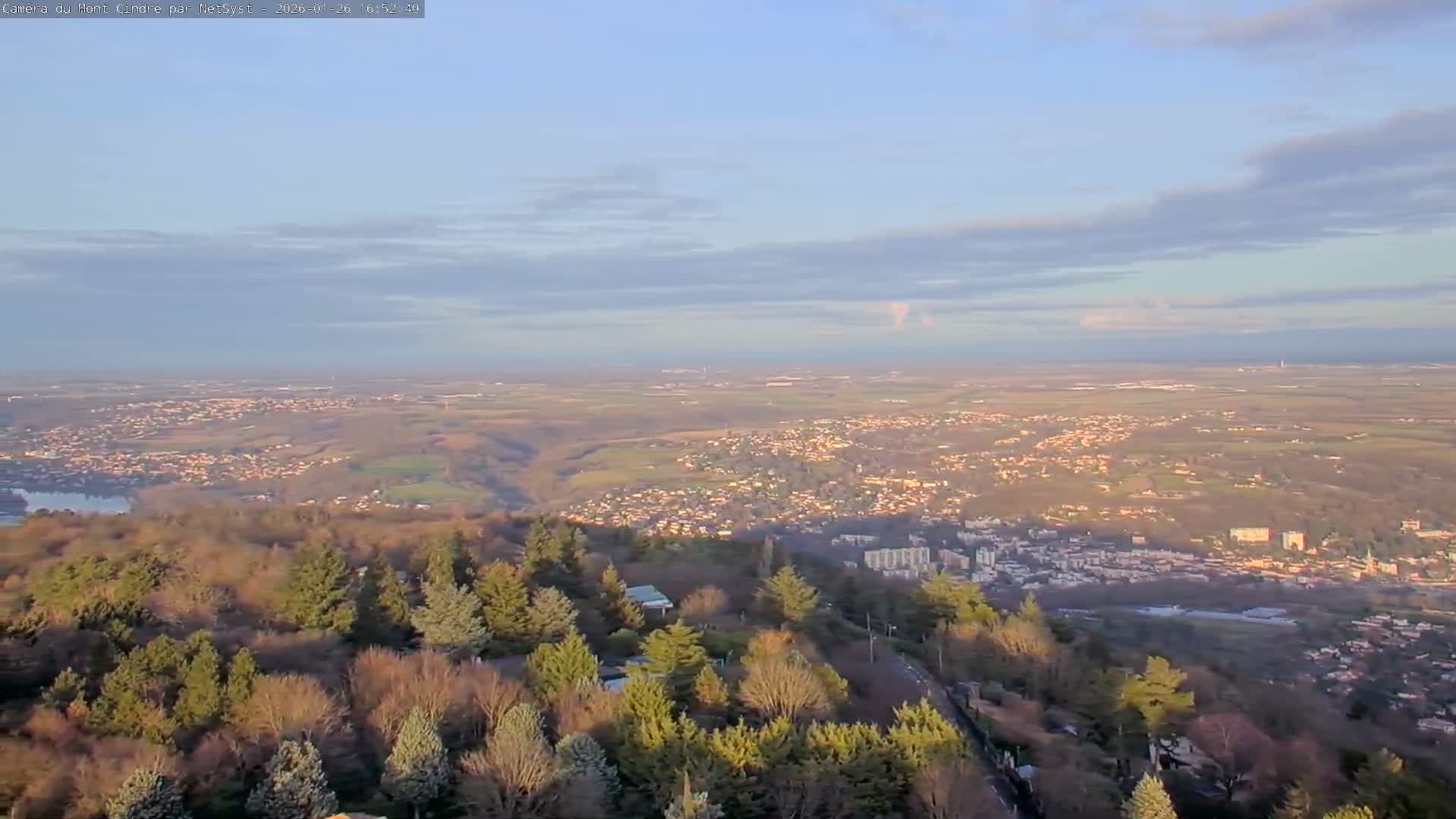 Lyon Skyline from Saint-Cyr-au-Mont-d'Or Mont Cindre Live Cam - Lyon, Métropole de Lyon, Auvergne-Rhône-Alpes, France
