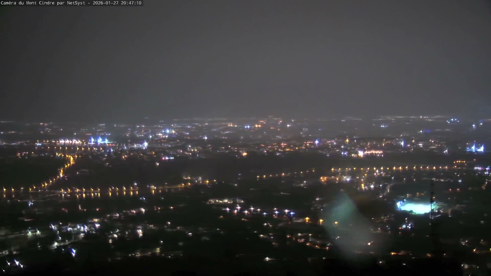 Lyon Skyline from Saint-Cyr-au-Mont-d'Or Mont Cindre Live Cam - Lyon, Métropole de Lyon, Auvergne-Rhône-Alpes, France