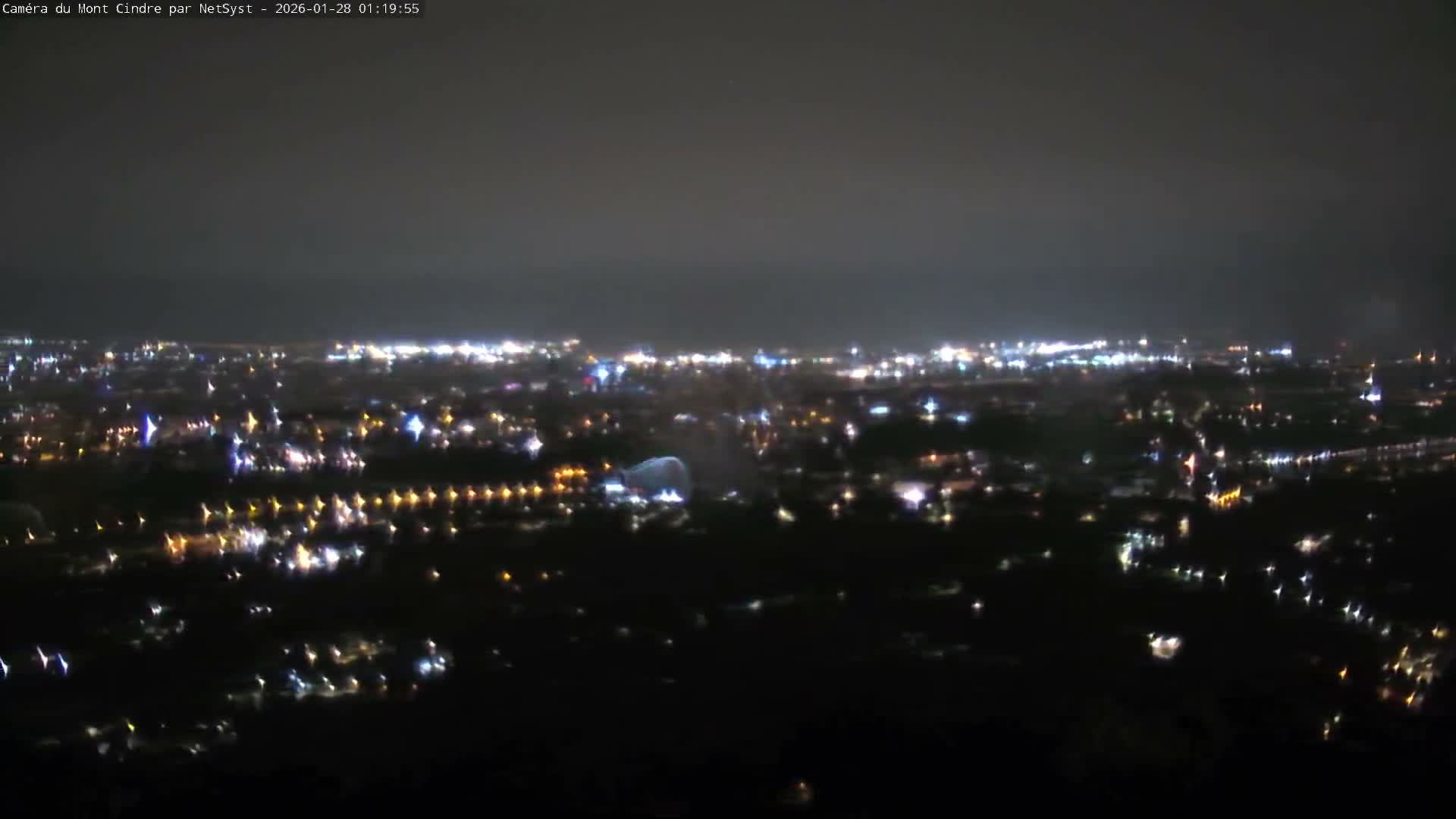 Lyon Skyline from Saint-Cyr-au-Mont-d'Or Mont Cindre Live Cam - Lyon, Métropole de Lyon, Auvergne-Rhône-Alpes, France