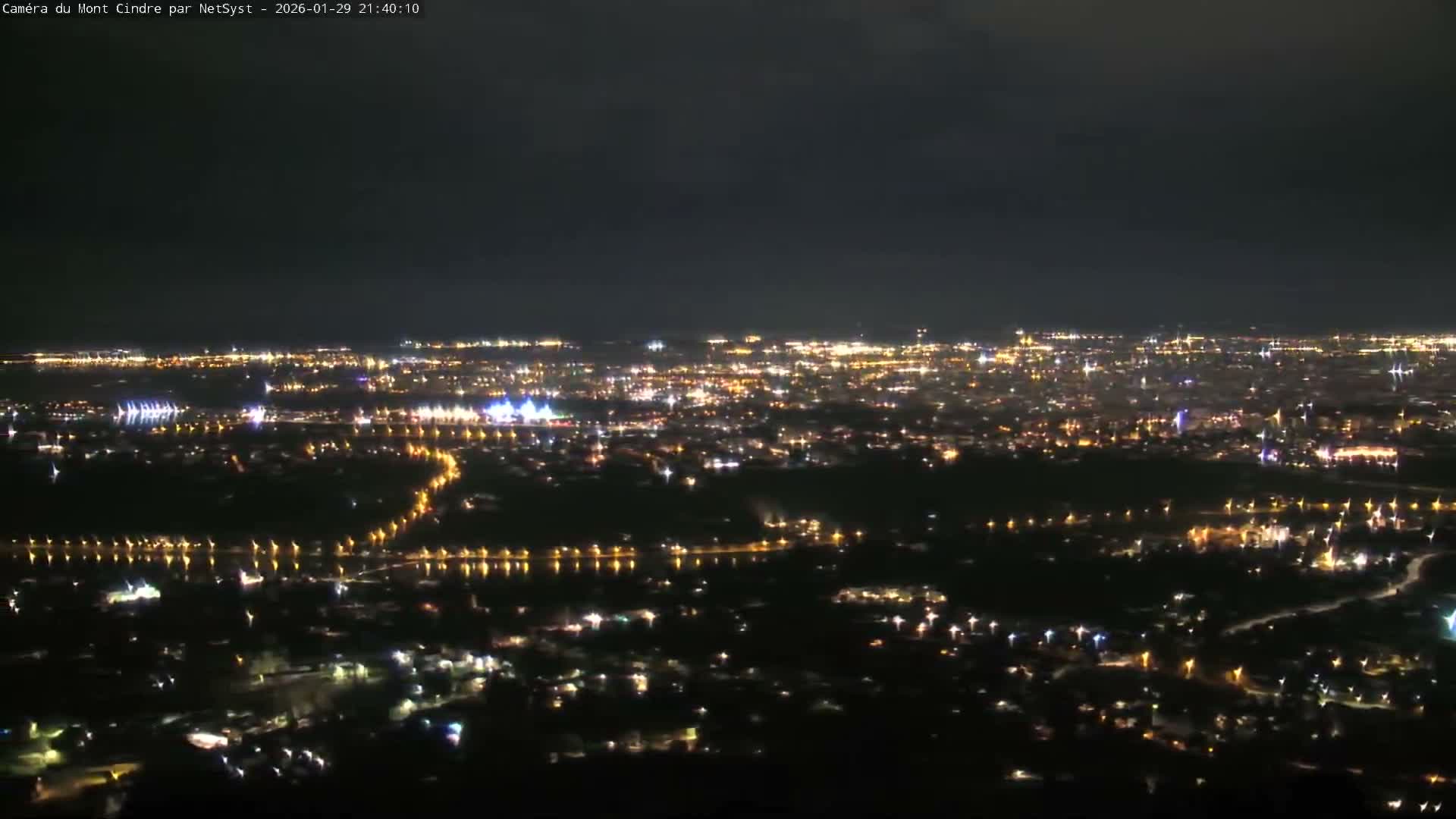 Lyon Skyline from Saint-Cyr-au-Mont-d'Or Mont Cindre Live Cam - Lyon, Métropole de Lyon, Auvergne-Rhône-Alpes, France