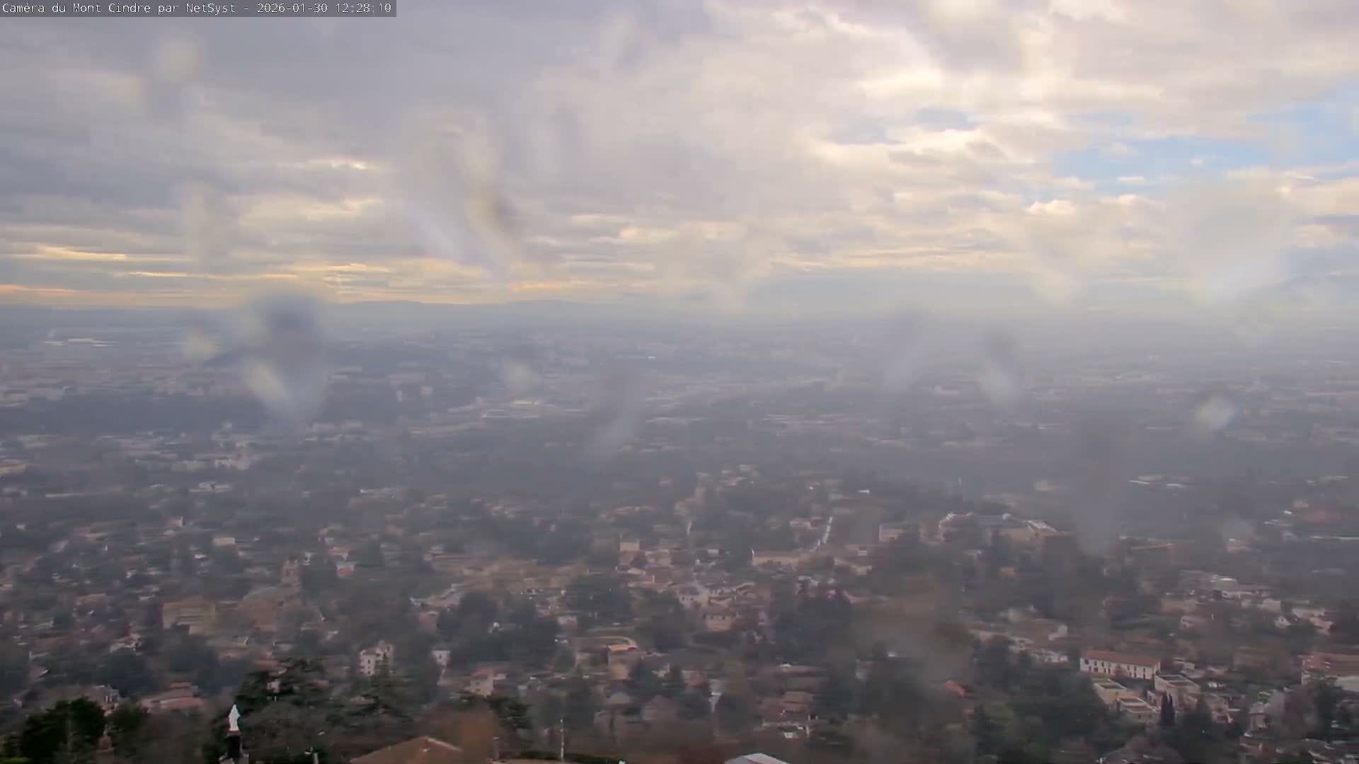Lyon Skyline from Saint-Cyr-au-Mont-d'Or Mont Cindre Live Cam - Lyon, Métropole de Lyon, Auvergne-Rhône-Alpes, France
