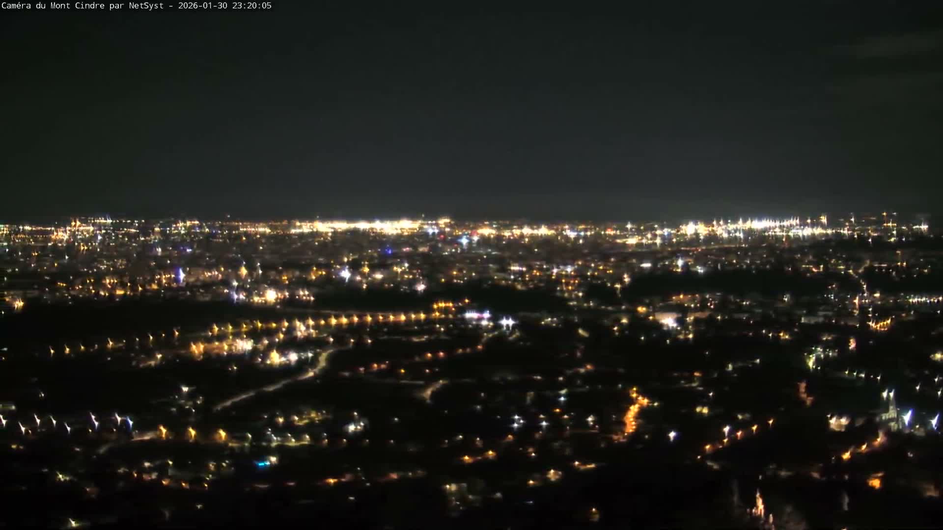 Lyon Skyline from Saint-Cyr-au-Mont-d'Or Mont Cindre Live Cam - Lyon, Métropole de Lyon, Auvergne-Rhône-Alpes, France